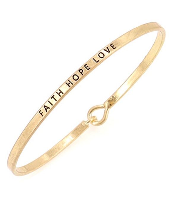 Faith Hope Love Bracelet, Custom Handwritten Message Bracelets, Motivational Quotes, Inspirational Survivor Jewelry, Empowering
