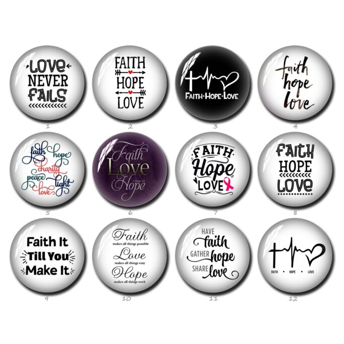 Faith Hope Love Cabochon, Love Insipring Image Glass Dome, 10mm 12mm 14mm 16mm 18mm 20mm 25mm 30mm 35mm 40mm Christmas Jewelry | Fj1232)