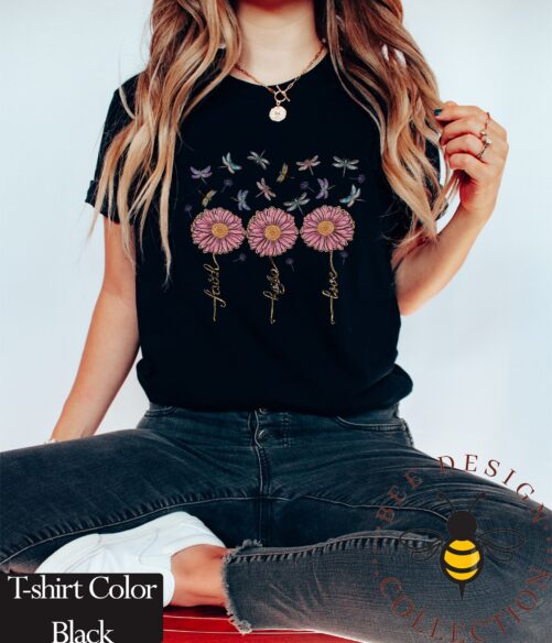 Faith Hope Love Dragonfly Shirt, Gifts, Sweatshirt, Tshirt Bcfhldrgfly6