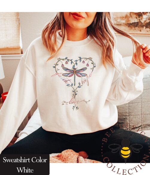 Faith Hope Love Dragonfly Shirt, Gifts, Sweatshirt, Tshirt Bcfhldrgnfly