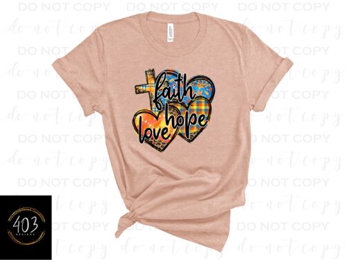 Faith Hope Love | Dtf Transfer Direct To Film Transfer Ready Press