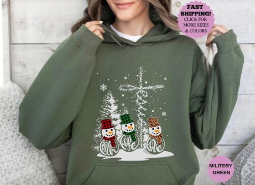 Faith Hope Love Jesus Snowmens Christmas Sweatshirt, Christian Family Xmas Trip Shirt, Hoodie, Cute Winter Shirt