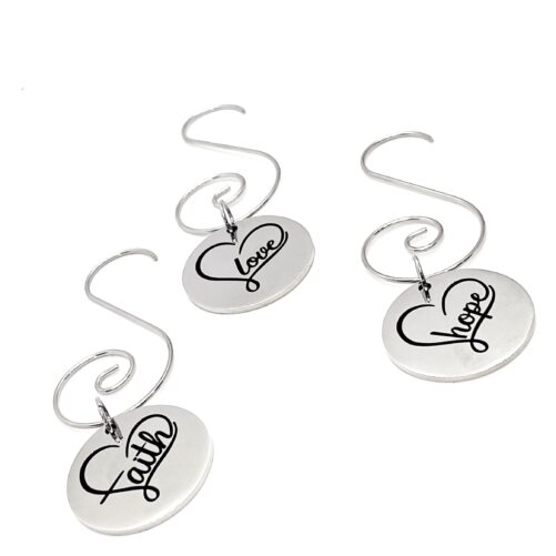 Faith Hope Love Ornament Set, 1 Corinthians 13 Ornaments, Charms, Charm Scripture Ornaments