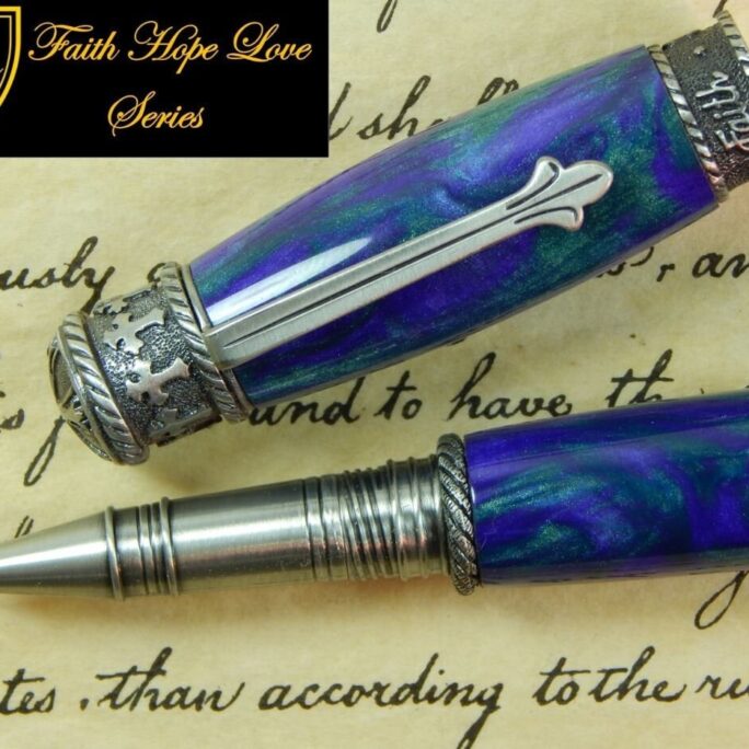 Faith Hope Love Rollerball Pen Crafted From Sweet Vineyard Acrylic - Free Shipping #rb3039