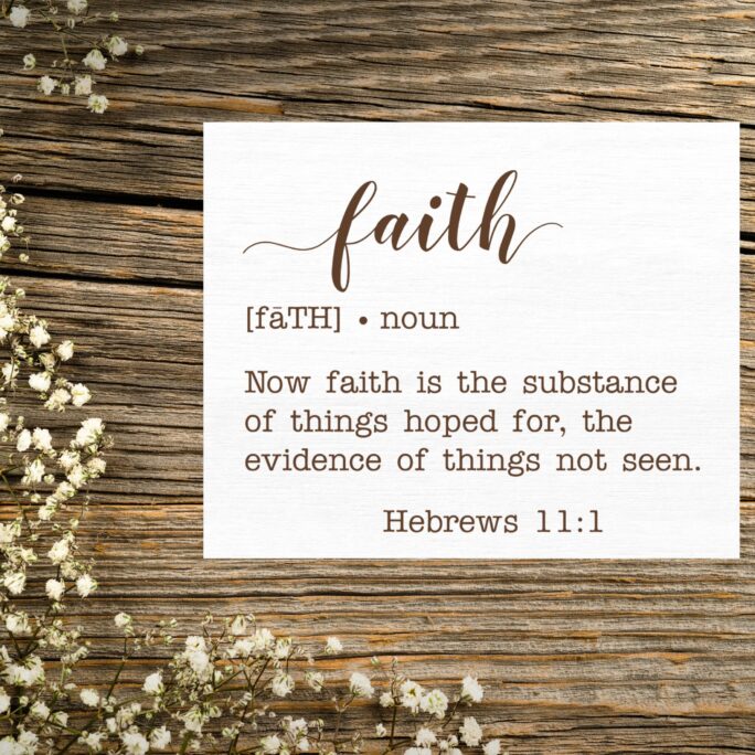 Faith Wooden Wall Sign Hebrews 111 Engraved Art Scripture