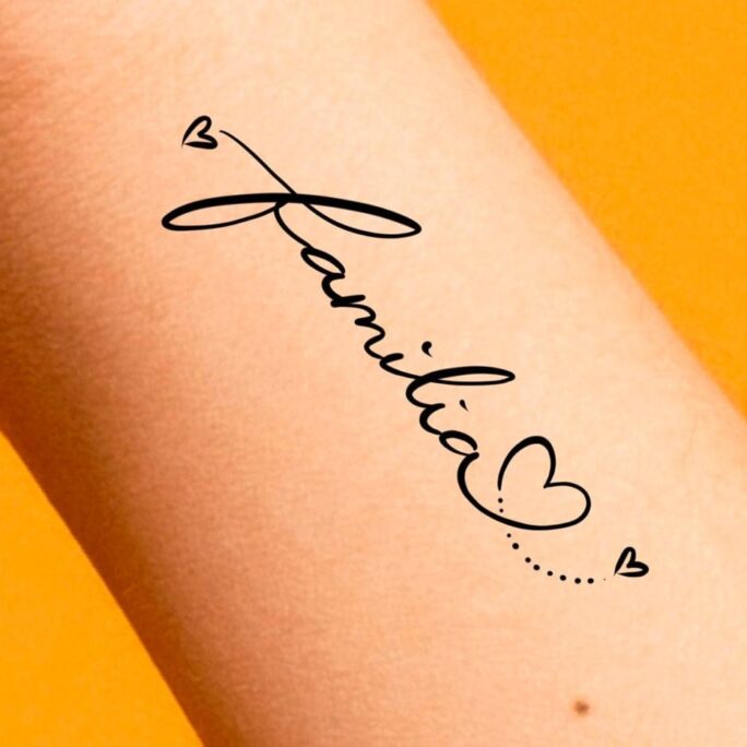 Familia Temporary Tattoo/Family Tattoo Heart Love
