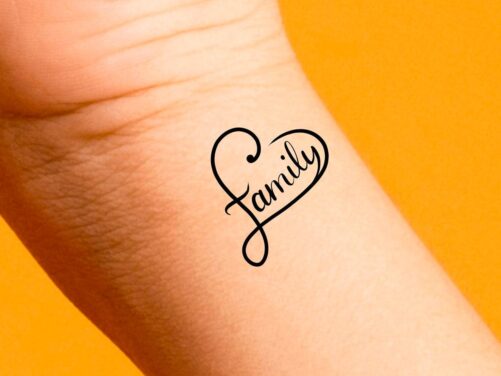Family Heart Temporary Tattoo/Love Tattoo Friendship Heart