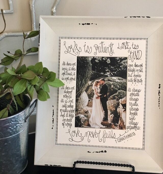 First Anniversary Gift For Him, Love Never Fails, Religious Couple, Is Patient Kind, Wedding Vows, Christian Wall Art