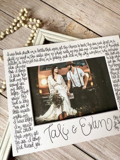 First Anniversary Gift For Him Or Her, Hand-Lettered Wedding Song Wall Art, Any Song Yours By Russell Dickerson, Lyrics