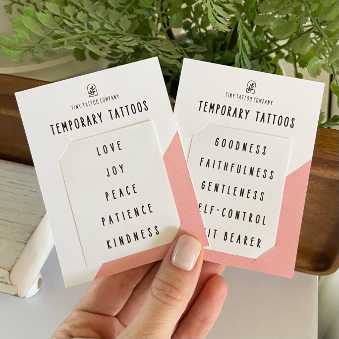 Fruits Of The Spirit Temporary Tattoos | Love Joy Peace Patience Kindness Goodness Faithfulness Scripture Memorization