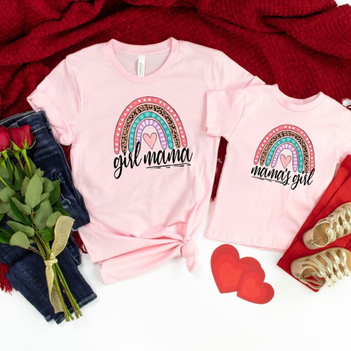 Girl Mom Rainbow Mama Shirt, Shirt, Gift, Of Girls Life