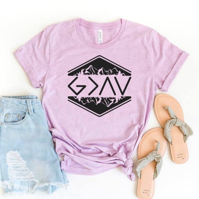 God Is Greater Than The Highs & Lows T-Shirt, Religious Shirt, Christian Top, Christmas Tee, Faith Gift, Church Women's Top