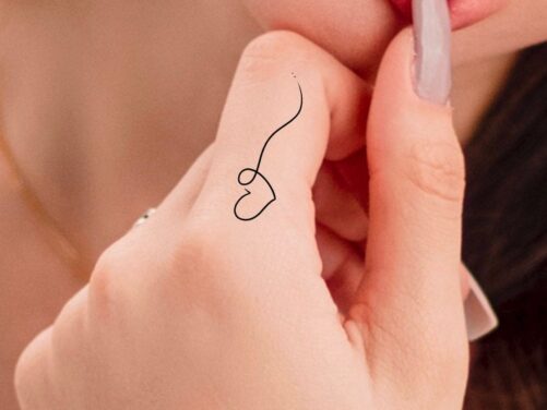 Heart Finger Temporary Tattoo/Small Heart Tattoo Tiny Love Friendship