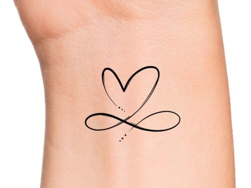 Heart Infinity Temporary Tattoo/Heart Tattoo Infinity Love