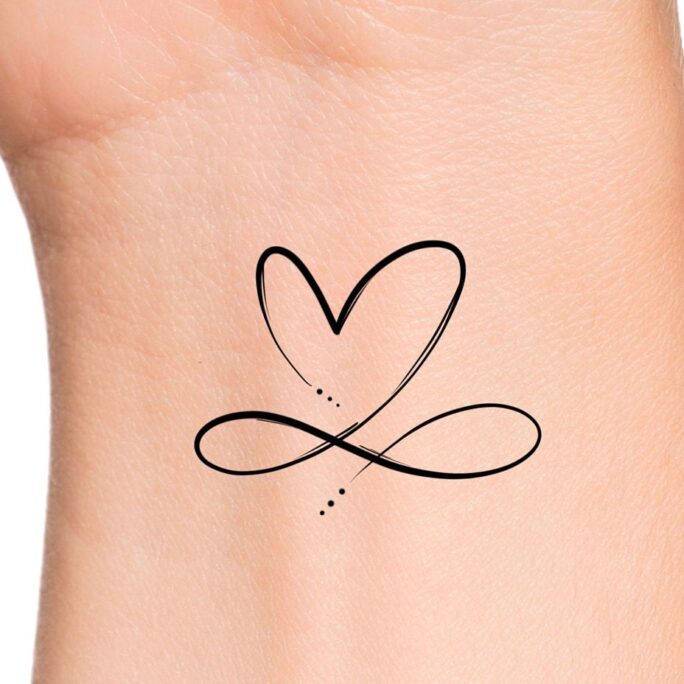 Heart Infinity Temporary Tattoo/Heart Tattoo Infinity Love
