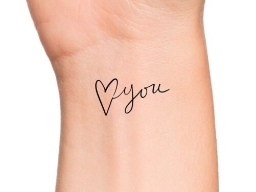 Heart You Temporary Tattoo/Love You Tattoo