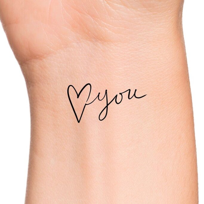 Heart You Temporary Tattoo/Love You Tattoo