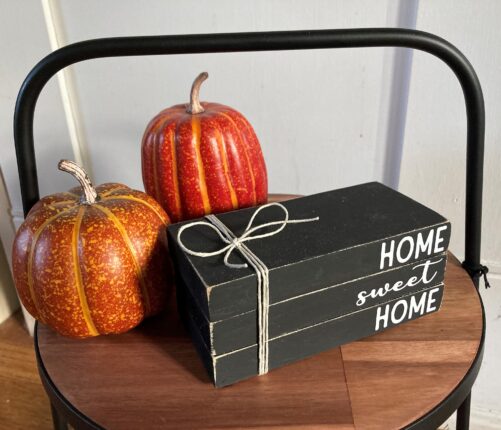 Home Sweet Stacking Books, Rustic/Farmhouse Decor, Tiered Tray Housewarming Gift