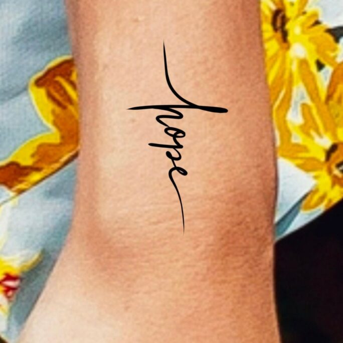 Hope Cross Temporary Tattoo/Religious Tattoo Small Cross Faith