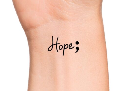Hope Semicolon Temporary Tattoo