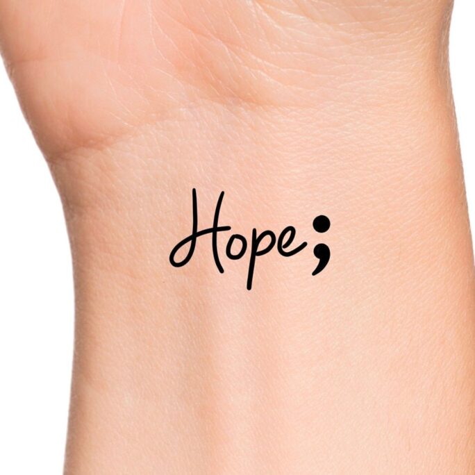 Hope Semicolon Temporary Tattoo