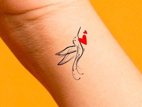 Hummingbird Love Temporary Tattoo/Animal Tattoo Bird Tattoos Love