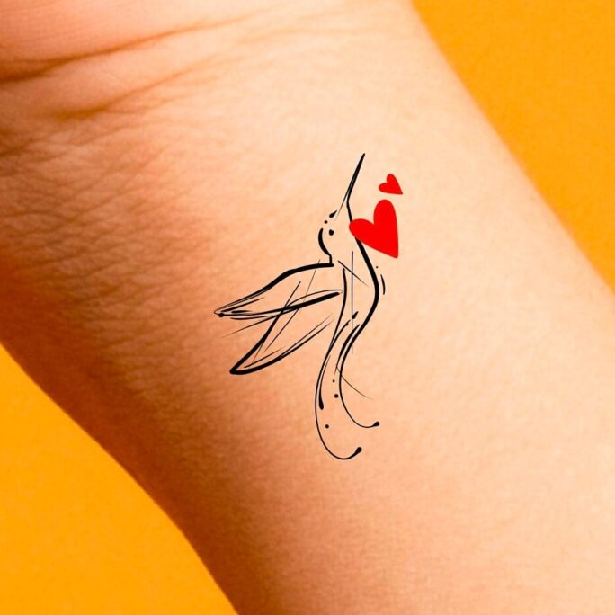 Hummingbird Love Temporary Tattoo/Animal Tattoo Bird Tattoos Love
