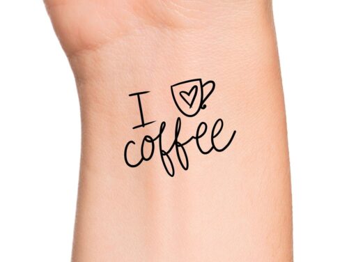 I Love Coffee Temporary Tattoo