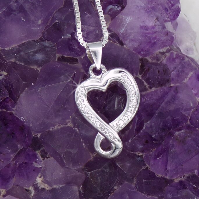 Infinity Heart Sterling Silver Necklace | Css5
