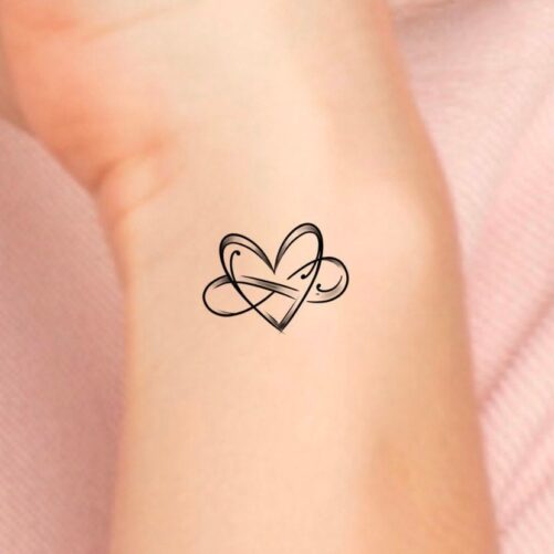 Infinity Heart Tattoo/Heart Temporary Tattoo Infinity Love Wrist Forever You