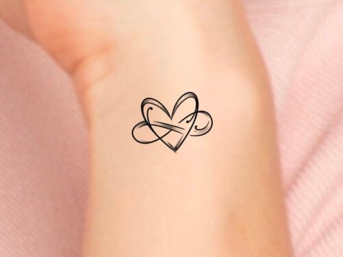 Infinity Heart Tattoo/Heart Temporary Tattoo Infinity Love Wrist Tattoo/ Forever You