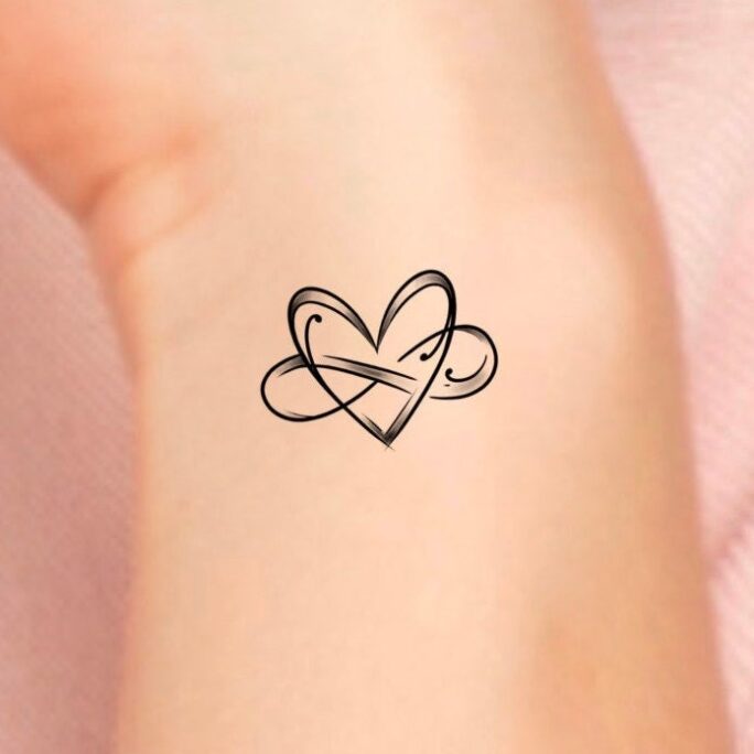 Infinity Heart Tattoo/Heart Temporary Tattoo Infinity Love Wrist Tattoo/ Forever You