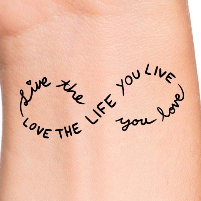 Infinity Love Life Temporary Tattoo/Infinity Tattoo