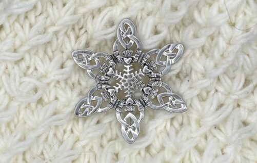 Irish Celtic Claddagh Snowwonders® Brooch | Swp3 Snowflake Jewelry
