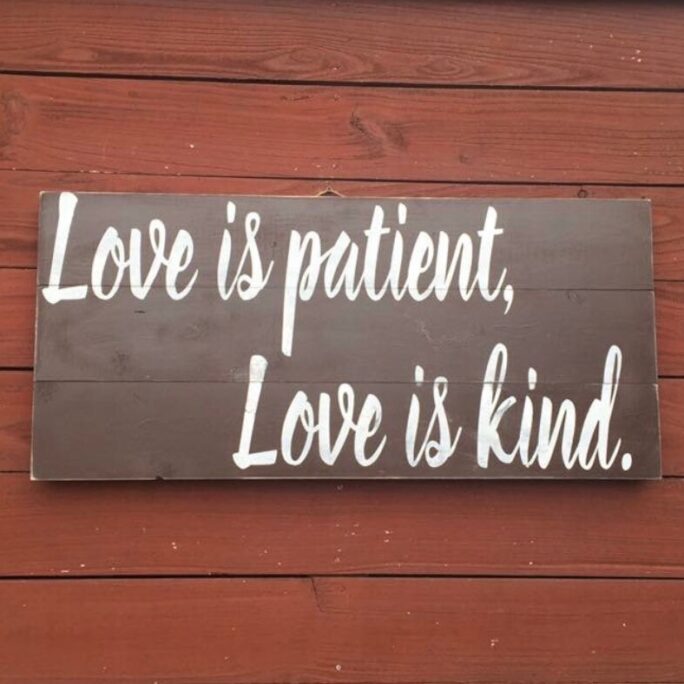 Large Love Is Patient Kind Wooden Wedding Sign/36" Wood Signs Anniversary Gift For Wife