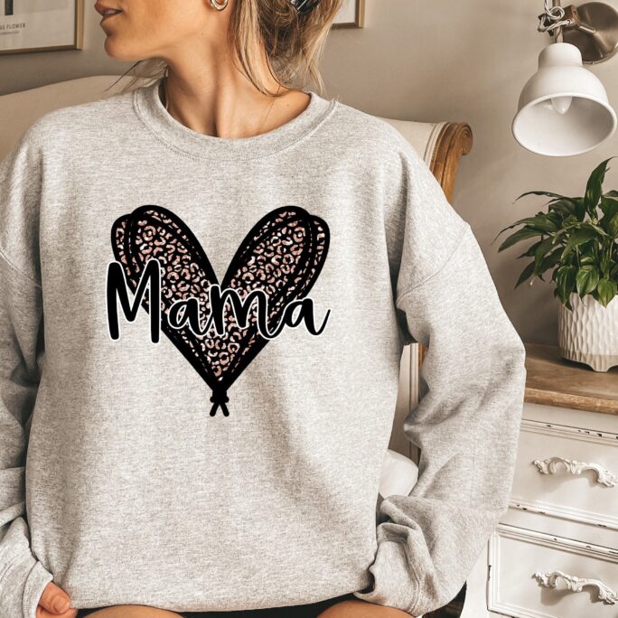 Leopard Print Mothers Day Shirt, Heart Cute Mothers Day Mother Gift, Cheetah