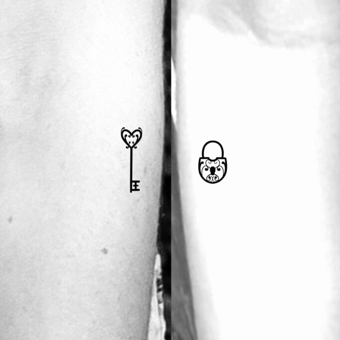 Lock & Key Temporary Tattoo/Skeleton Key Tattoo Love Small Lock