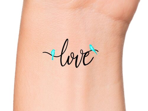 Love Birds Temporary Tattoo
