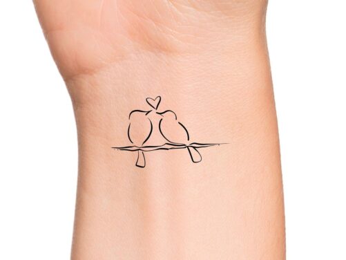 Love Birds Temporary Tattoo/Birds On Branch Tattoo