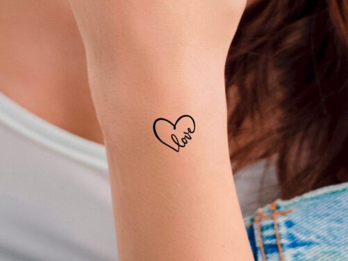 Love Heart Temporary Tattoo