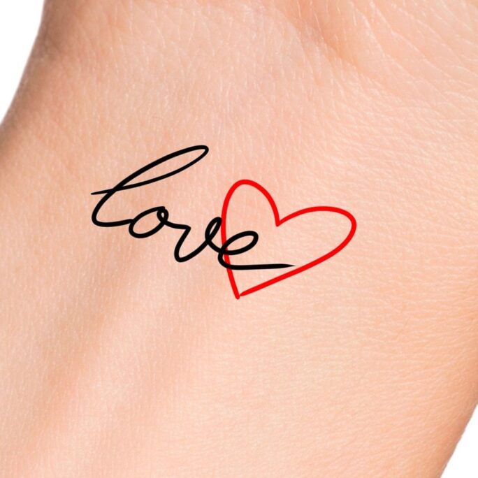 Love Heart Temporary Tattoo