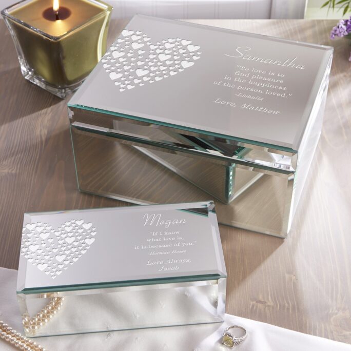 Love Is Kind Engraved Mirrored Storage Box