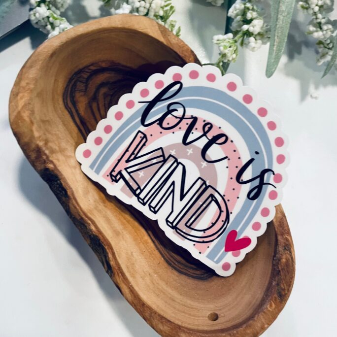 Love Is Kind Laptop Sticker, Christian Sticker, Bible Verse Decal, Faith Stickers, Vinyl Stickers, Christian Gift, Faith Sticker