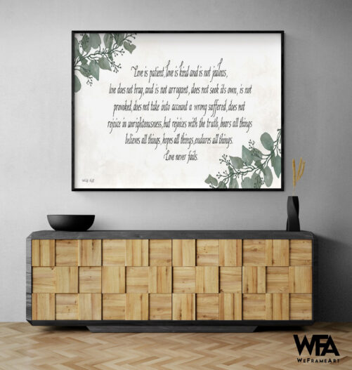 Love Is Patient By Cindy Jacobs, Framed 1 Corinthians 13 Print, Gift For Grandparents Wedding Anniversary Girlfriend Idea