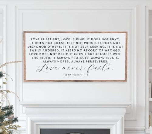 Love Is Patient Corinthians 13 Wooden Sign, Bible Verse Decor, Scripture Wall Art, Modern Farmhouse, 1