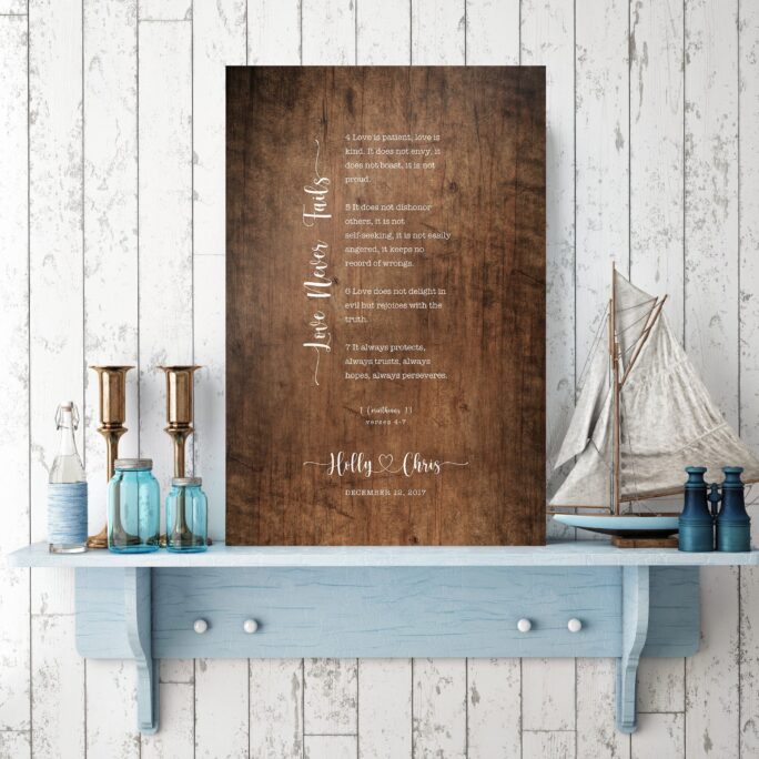 Love Is Patient Kind, Wood Anniversary Gift, Anniversary, 1 Cor 13, Couple, Christian Gift, Couple Gift
