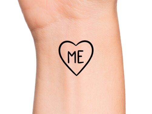 Love Me Temporary Tattoo Heart