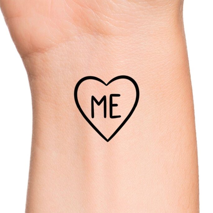 Love Me Temporary Tattoo Heart