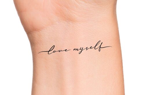 Love Myself Temporary Tattoo - Self Handwritten
