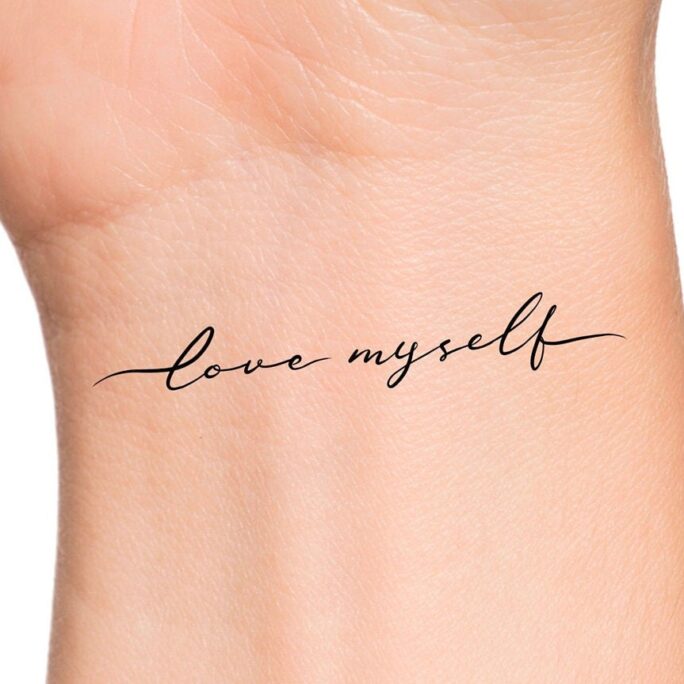 Love Myself Temporary Tattoo - Self Handwritten